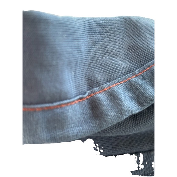 Orvis Men's Duffle Shawl Collar Heavy Rugby Sweatshirt L Large‎ Navy Blue Maroon - Picture 10 of 10